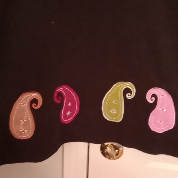 Global Groove Black Skirt with Paisleys - Picture 4 of 6